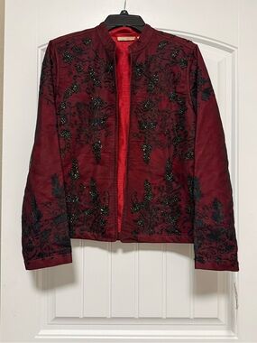 NWT Choices Anastasia Beaded Embroidered Evening Jacket